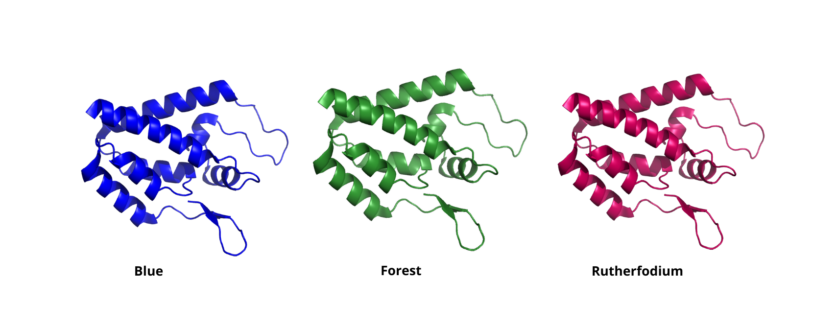 Different colors for a cartoon representation of a protein in Pymol