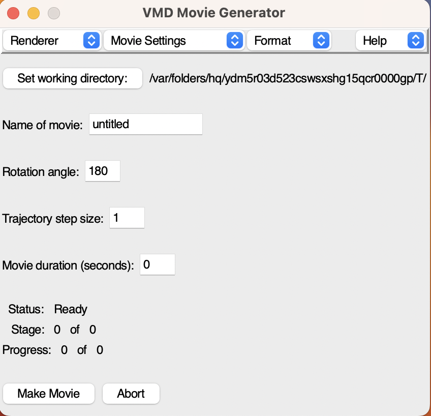  VMD Movie Maker interface to make movies using VMD